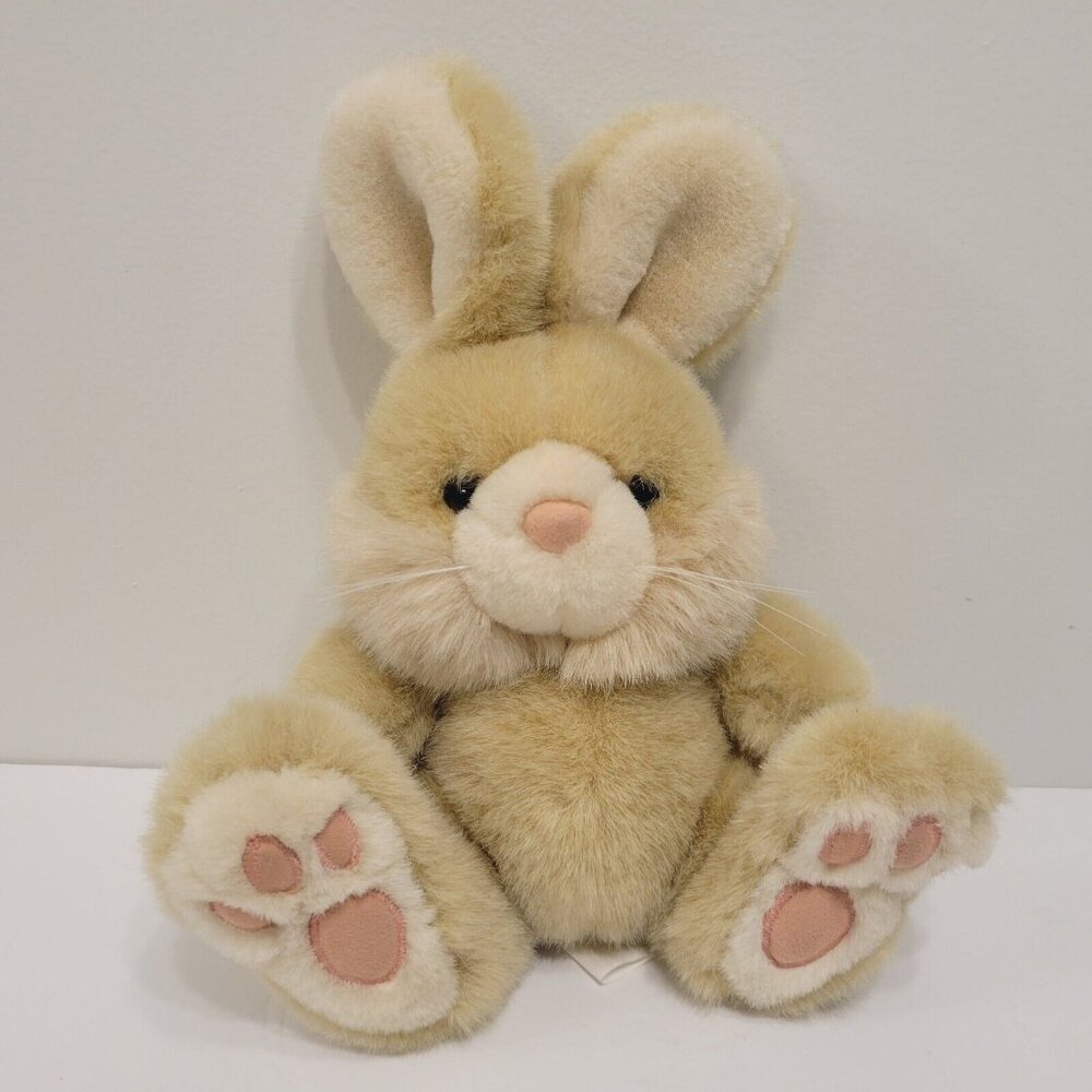 Vintage AMC 1985 Bunny Rabbit Tan Big Feet Pink Pads Plush Stuffed Animal 9